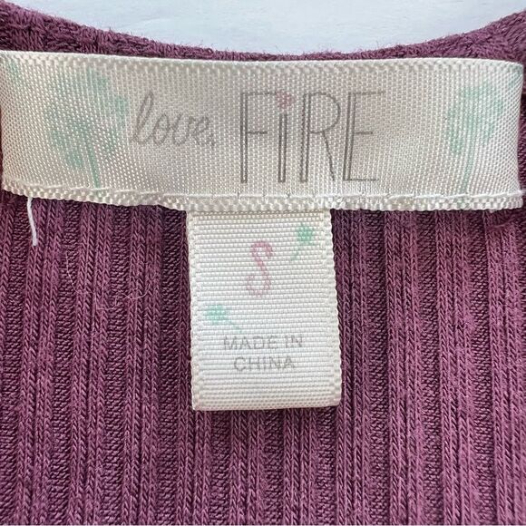 Love Fire Plum Ribbed Halter Keyhole Open Back Swing Dress Size S - Picture 6 of 10